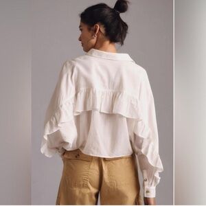 Anthropologie Pilcro Batwing Blouse in White Cotton
Size: S